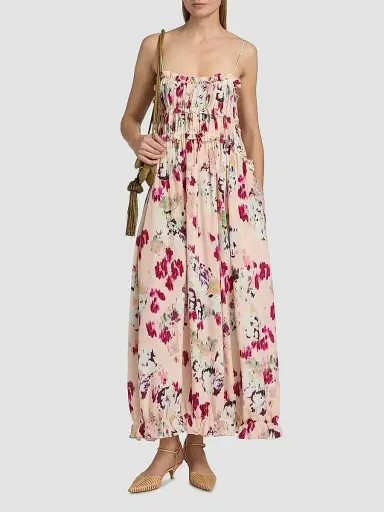 Ulla Johnson Women's Clove Ruffled Floral SIlk Maxi Dress - Summer Garden - Size 12 | Thumbnail 2 Ulla Johnson Women's Clove Ruffled Floral SIlk Maxi Dress - Summer Garden - Size 12 | Thumbnail 2