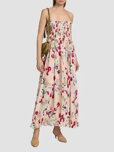 Ulla Johnson Women's Clove Ruffled Floral SIlk Maxi Dress - Summer Garden - Size 12 | Thumbnail 3 Ulla Johnson Women's Clove Ruffled Floral SIlk Maxi Dress - Summer Garden - Size 12 | Thumbnail 3