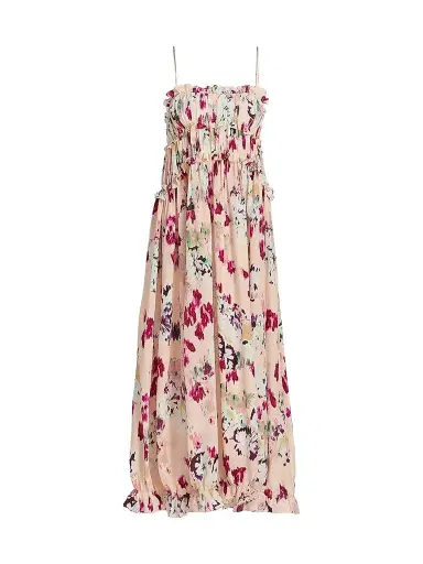 Ulla Johnson Women's Clove Ruffled Floral SIlk Maxi Dress - Summer Garden - Size 12 | Thumbnail 1 Ulla Johnson Women's Clove Ruffled Floral SIlk Maxi Dress - Summer Garden - Size 12 | Thumbnail 1