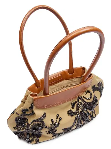 Dries Van Noten Women's Embellished Cotton Tote Bag - Camel | Thumbnail 4 Dries Van Noten Women's Embellished Cotton Tote Bag - Camel | Thumbnail 4