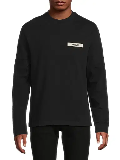 Jacquemus Men's Cotton Logo Long-Sleeve Shirt - Black - Size Small | Thumbnail 3 Jacquemus Men's Cotton Logo Long-Sleeve Shirt - Black - Size Small | Thumbnail 3
