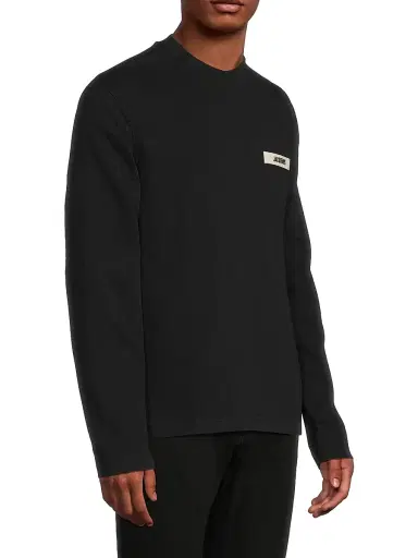 Jacquemus Men's Cotton Logo Long-Sleeve Shirt - Black - Size Small | Thumbnail 4 Jacquemus Men's Cotton Logo Long-Sleeve Shirt - Black - Size Small | Thumbnail 4