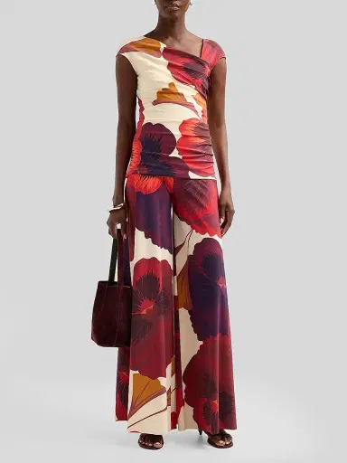 Chiara Boni La Petite Robe Women's Skyla Floral Wide-Leg Pants - Josephine Ivory - Size 8 | Thumbnail 2 Chiara Boni La Petite Robe Women's Skyla Floral Wide-Leg Pants - Josephine Ivory - Size 8 | Thumbnail 2
