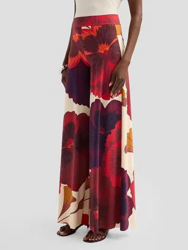 Chiara Boni La Petite Robe Women's Skyla Floral Wide-Leg Pants - Josephine Ivory - Size 8 | Thumbnail 4 Chiara Boni La Petite Robe Women's Skyla Floral Wide-Leg Pants - Josephine Ivory - Size 8 | Thumbnail 4