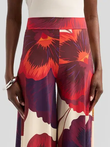 Chiara Boni La Petite Robe Women's Skyla Floral Wide-Leg Pants - Josephine Ivory - Size 8 | Thumbnail 5 Chiara Boni La Petite Robe Women's Skyla Floral Wide-Leg Pants - Josephine Ivory - Size 8 | Thumbnail 5