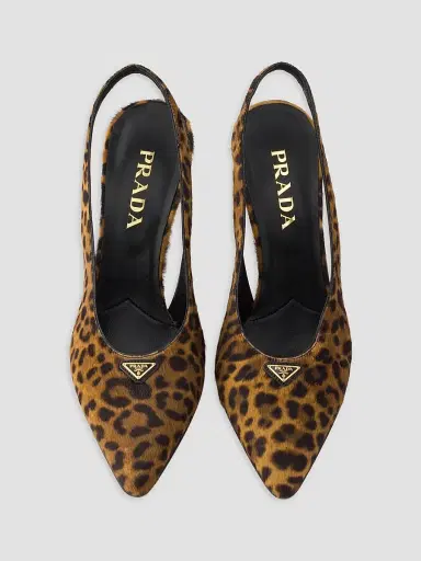 Prada Women's Printed Leather Slingback Pumps | Thumbnail 2 Prada Women's Printed Leather Slingback Pumps | Thumbnail 2