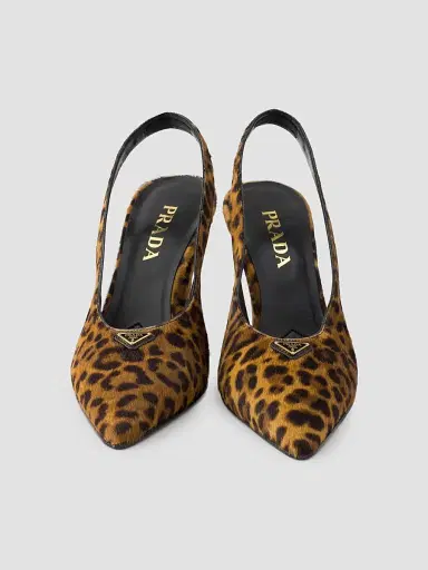 Prada Women's Printed Leather Slingback Pumps | Thumbnail 4 Prada Women's Printed Leather Slingback Pumps | Thumbnail 4