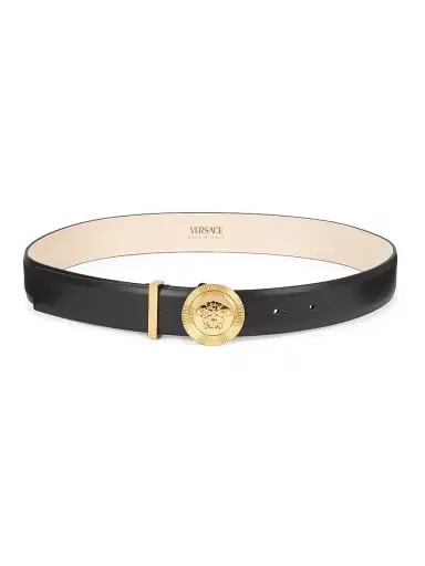 Versace Women's Medusa Medallion Leather Belt | Thumbnail 1 Versace Women's Medusa Medallion Leather Belt | Thumbnail 1