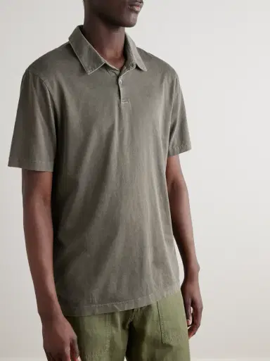 James Perse Supima Cotton-Jersey Polo Shirt | Thumbnail 3 James Perse Supima Cotton-Jersey Polo Shirt | Thumbnail 3