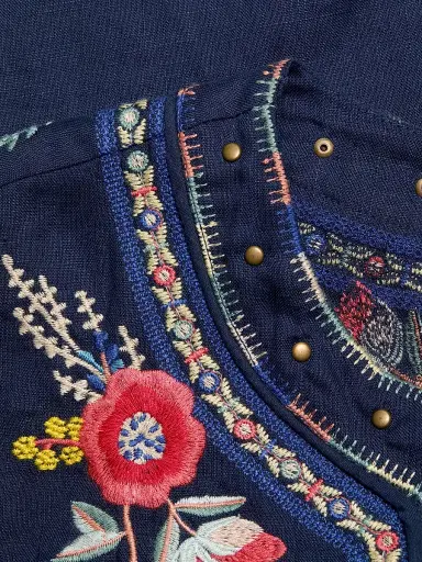 Johnny Was Women's Embroidered Linen Bolero Jacket | Thumbnail 7 Johnny Was Women's Embroidered Linen Bolero Jacket | Thumbnail 7