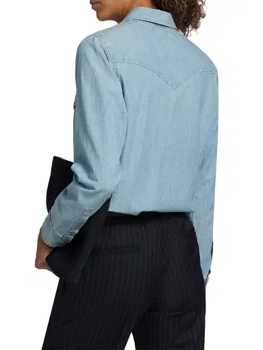 Nili Lotan Women's Travis Cotton Chambray Shirt | Thumbnail 5 Nili Lotan Women's Travis Cotton Chambray Shirt | Thumbnail 5