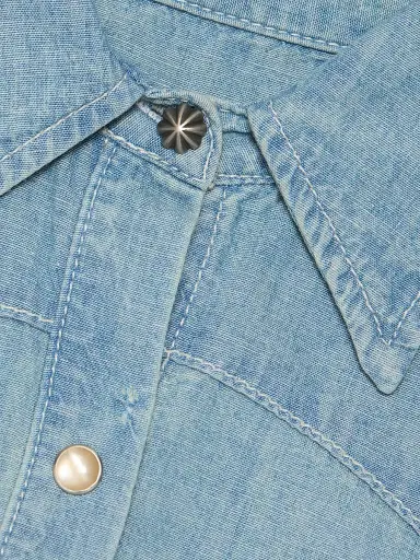 Nili Lotan Women's Travis Cotton Chambray Shirt | Thumbnail 7 Nili Lotan Women's Travis Cotton Chambray Shirt | Thumbnail 7