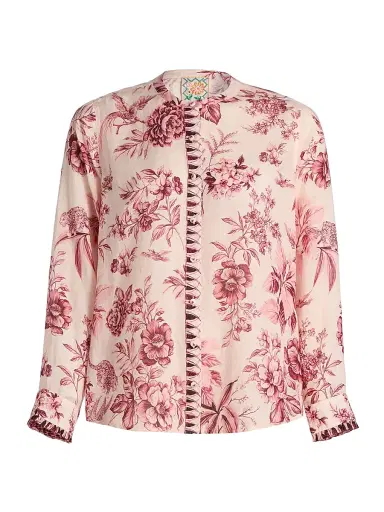 Johnny Was Women's Printed Ruffle-Cuff Blouse - Yvessa - Size XL | Thumbnail 1 Johnny Was Women's Printed Ruffle-Cuff Blouse - Yvessa - Size XL | Thumbnail 1