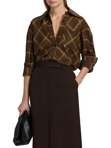 Co Women's Check Plaid Banana-Sleeve Shirt | Thumbnail 3 Co Women's Check Plaid Banana-Sleeve Shirt | Thumbnail 3