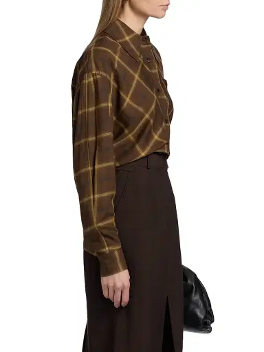 Co Women's Check Plaid Banana-Sleeve Shirt | Thumbnail 4 Co Women's Check Plaid Banana-Sleeve Shirt | Thumbnail 4
