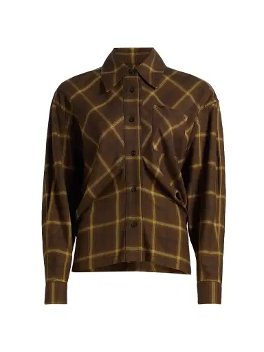 Co Women's Check Plaid Banana-Sleeve Shirt | Thumbnail 1 Co Women's Check Plaid Banana-Sleeve Shirt | Thumbnail 1