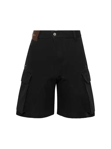 JW Anderson Men's Twisted Denim Cargo Shorts - Black | Thumbnail 1 JW Anderson Men's Twisted Denim Cargo Shorts - Black | Thumbnail 1