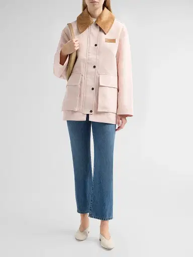 Ganni Women's Heavy Twill Jacket - Primrose Pink - Size Large | Thumbnail 2 Ganni Women's Heavy Twill Jacket - Primrose Pink - Size Large | Thumbnail 2