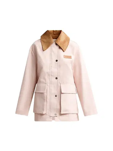 Ganni Women's Heavy Twill Jacket - Primrose Pink - Size Large | Thumbnail 1 Ganni Women's Heavy Twill Jacket - Primrose Pink - Size Large | Thumbnail 1