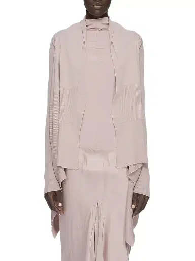 Rick Owens Women's Wool Shawl-Collar Wrap Cardigan - Grape | Thumbnail 1 Rick Owens Women's Wool Shawl-Collar Wrap Cardigan - Grape | Thumbnail 1