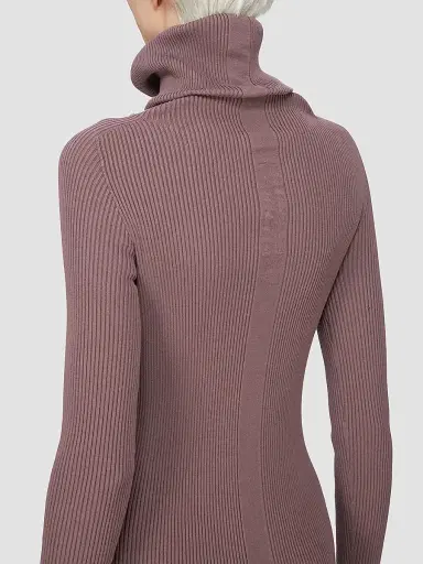 Rick Owens Women's Rib-Knit Turtleneck Maxi Dress - Grape | Thumbnail 5 Rick Owens Women's Rib-Knit Turtleneck Maxi Dress - Grape | Thumbnail 5