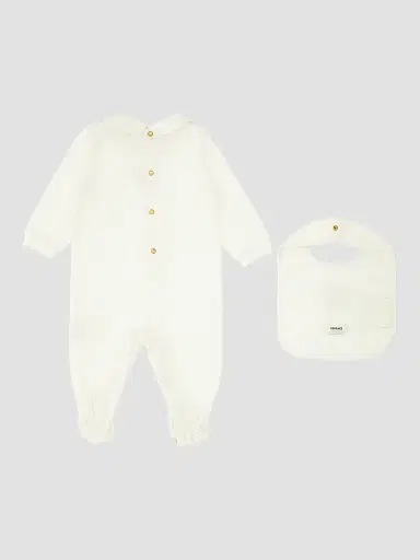 Versace Unisex Baby's Medusa Bib & Footie Set | Thumbnail 2 Versace Unisex Baby's Medusa Bib & Footie Set | Thumbnail 2