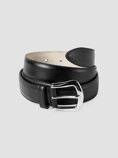 Brunello Cucinelli Men's Calfskin Belt - Black | Thumbnail 2 Brunello Cucinelli Men's Calfskin Belt - Black | Thumbnail 2