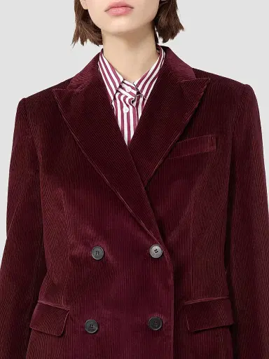 Weekend Max Mara Women's Cotton Velvet Blazer - Bordeaux - Size 16 | Thumbnail 6 Weekend Max Mara Women's Cotton Velvet Blazer - Bordeaux - Size 16 | Thumbnail 6
