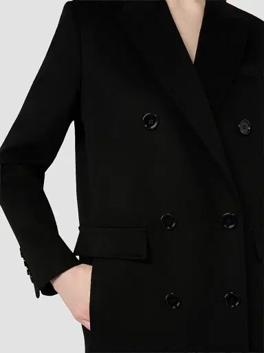 Max Mara Women's Double Breasted Wool Coat - Black - Size 14 | Thumbnail 5 Max Mara Women's Double Breasted Wool Coat - Black - Size 14 | Thumbnail 5