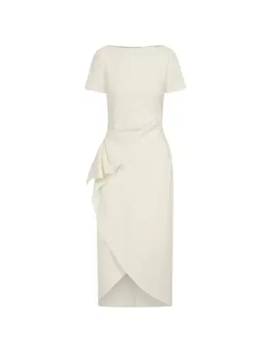 Oscar de la Renta Drape-Detail Wool Dress | Thumbnail 1 Oscar de la Renta Drape-Detail Wool Dress | Thumbnail 1
