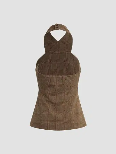 Favorite Daughter Women's The Crossover Glen Check Vest - Java Plaid - Size 8 | Thumbnail 5 Favorite Daughter Women's The Crossover Glen Check Vest - Java Plaid - Size 8 | Thumbnail 5