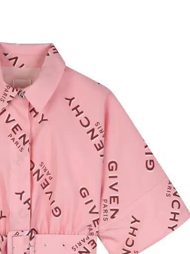 Givenchy Little Girl's & Girl's Logo Print Shirtdress - Pink | Thumbnail 3 Givenchy Little Girl's & Girl's Logo Print Shirtdress - Pink | Thumbnail 3