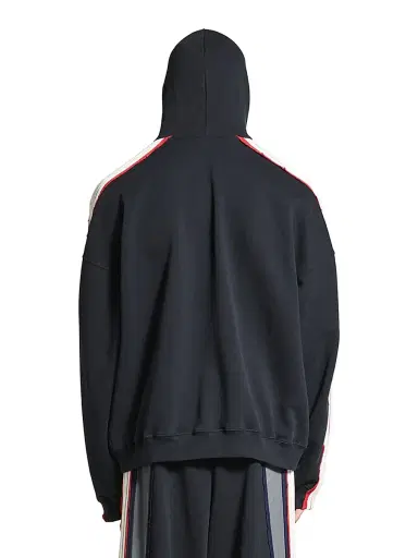 Balenciaga Men's Unity Sports Icon Large Hoodie - Faded Black White | Thumbnail 4 Balenciaga Men's Unity Sports Icon Large Hoodie - Faded Black White | Thumbnail 4