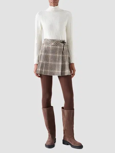 Akris punto Women's Wool Textured Knit Sweater - Winter White - Size 16 | Thumbnail 2 Akris punto Women's Wool Textured Knit Sweater - Winter White - Size 16 | Thumbnail 2