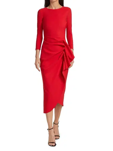 Chiara Boni La Petite Robe Women's Gathered Side Midi-Dress | Thumbnail 3 Chiara Boni La Petite Robe Women's Gathered Side Midi-Dress | Thumbnail 3
