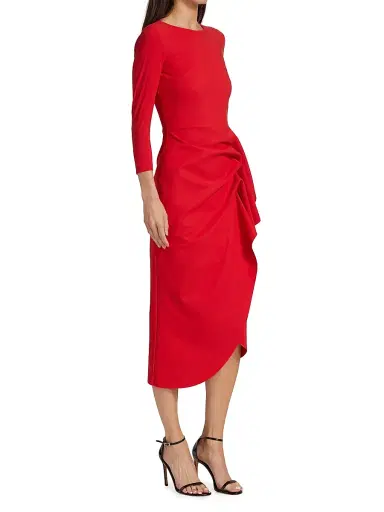 Chiara Boni La Petite Robe Women's Gathered Side Midi-Dress | Thumbnail 4 Chiara Boni La Petite Robe Women's Gathered Side Midi-Dress | Thumbnail 4
