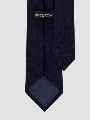 Emporio Armani Men's Chevron Jacquard Silk Tie - Fancy Blue | Thumbnail 2 Emporio Armani Men's Chevron Jacquard Silk Tie - Fancy Blue | Thumbnail 2