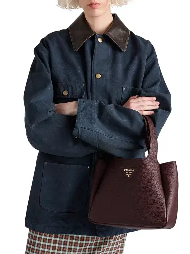 Prada Women's Leather Tote Bag - Dark Red | Thumbnail 7 Prada Women's Leather Tote Bag - Dark Red | Thumbnail 7