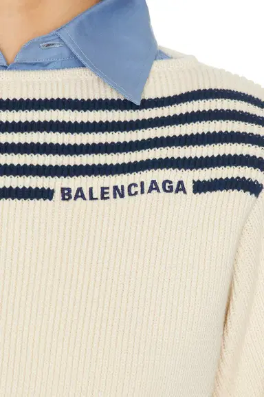 Balenciaga Cotton Hybrid Striped Knit Top | Thumbnail 5 Balenciaga Cotton Hybrid Striped Knit Top | Thumbnail 5