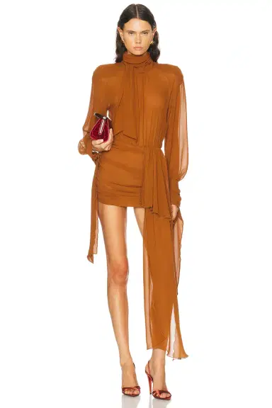 Rowen Rose Bow Neck Mini Dress | Thumbnail 1 Rowen Rose Bow Neck Mini Dress | Thumbnail 1