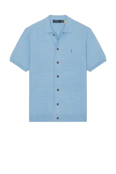 Polo Ralph Lauren Short Sleeve Cotton Blend Textured Cardigan Sweater With Collar | Thumbnail 4 Polo Ralph Lauren Short Sleeve Cotton Blend Textured Cardigan Sweater With Collar | Thumbnail 4