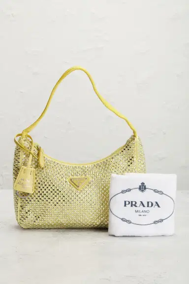 Prada Satin Crystal Mini Re-Edition 2000 Shoulder Bag | Thumbnail 9 Prada Satin Crystal Mini Re-Edition 2000 Shoulder Bag | Thumbnail 9