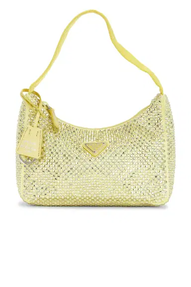 Prada Satin Crystal Mini Re-Edition 2000 Shoulder Bag | Thumbnail 1 Prada Satin Crystal Mini Re-Edition 2000 Shoulder Bag | Thumbnail 1