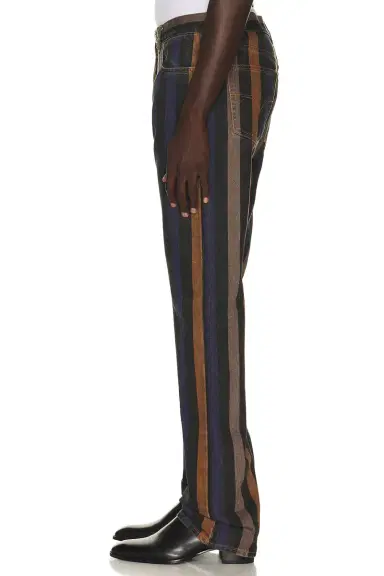Versace Rigid Denim With Stripe Print | Thumbnail 2 Versace Rigid Denim With Stripe Print | Thumbnail 2
