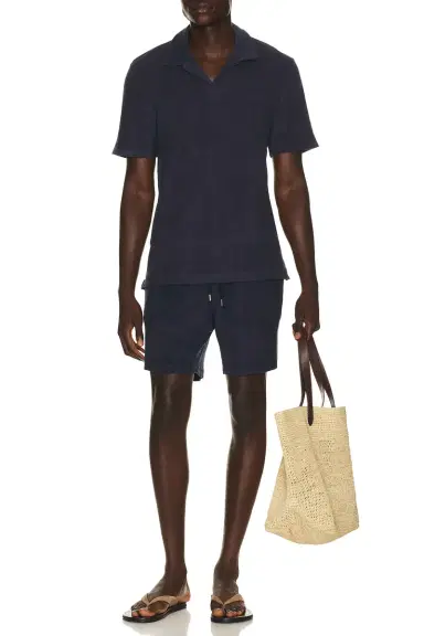 Frescobol Carioca Faustino Terry Cotton Blend Polo Short Sleeve | Thumbnail 3 Frescobol Carioca Faustino Terry Cotton Blend Polo Short Sleeve | Thumbnail 3