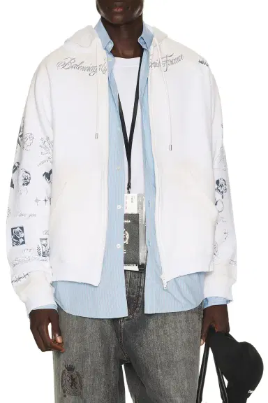Balenciaga Raglan Zip Up Hoodie | Thumbnail 1 Balenciaga Raglan Zip Up Hoodie | Thumbnail 1