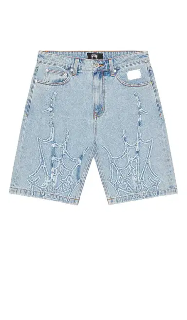Revenge Spider Web Denim Shorts | Thumbnail 4 Revenge Spider Web Denim Shorts | Thumbnail 4