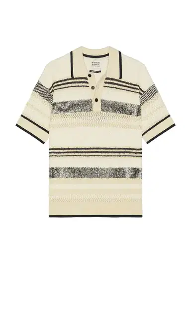 Scotch & Soda Structured Dropped Shoulder Knitted Polo | Thumbnail 4 Scotch & Soda Structured Dropped Shoulder Knitted Polo | Thumbnail 4