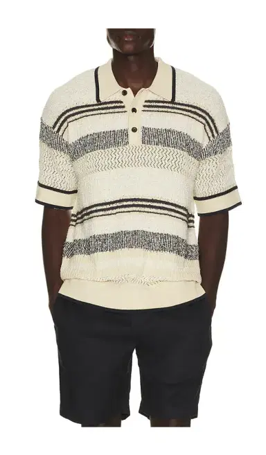 Scotch & Soda Structured Dropped Shoulder Knitted Polo | Thumbnail 1 Scotch & Soda Structured Dropped Shoulder Knitted Polo | Thumbnail 1