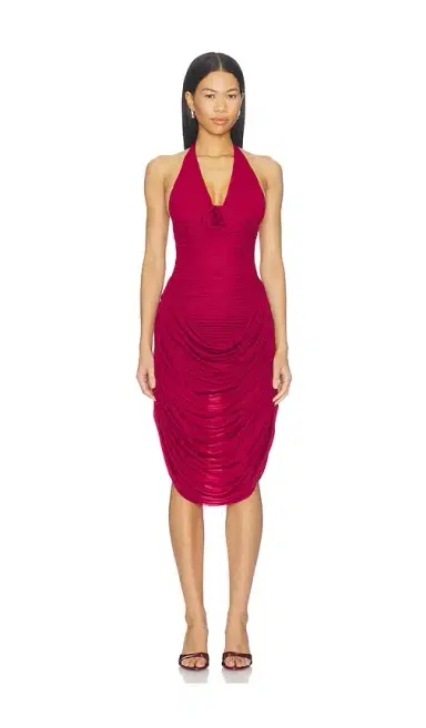 Maygel Coronel Drape Midi Dress | Thumbnail 1 Maygel Coronel Drape Midi Dress | Thumbnail 1